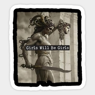 Girls Will Be Girls Retro Sticker